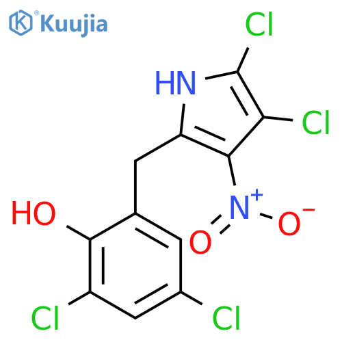 Phenol,2,4-dichloro-6-[(4,5-dichloro-3-nitro-1H-pyrrol-2-yl)methyl]- structure