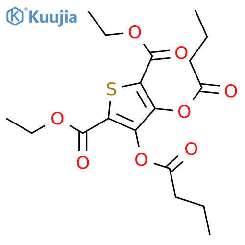 2,5-THIOPHENEDICARBOXYLIC ACID, 3,4-BIS(1-OXOBUTOXY)-, DIETHYL ESTER structure