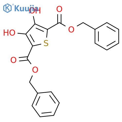 2,5-Thiophenedicarboxylic acid, 3,4-dihydroxy-, bis(phenylmethyl) ester structure