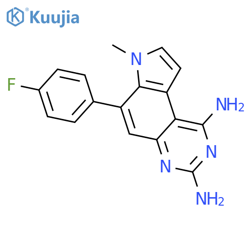 7H-Pyrrolo[3,2-f]quinazoline-1,3-diamine, 6-(4-fluorophenyl)-7-methyl- structure