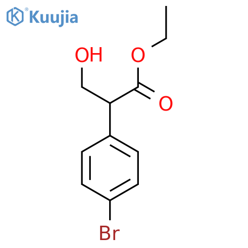 3-Hydroxy-2-(4-bromophenyl)-propionic acid ethyl ester structure