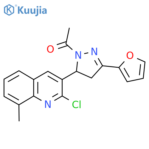 1-5-(2-chloro-8-methylquinolin-3-yl)-3-(furan-2-yl)-4,5-dihydro-1H-pyrazol-1-ylethan-1-one structure