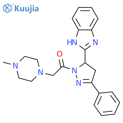 1-5-(1H-1,3-benzodiazol-2-yl)-3-phenyl-4,5-dihydro-1H-pyrazol-1-yl-2-(4-methylpiperazin-1-yl)ethan-1-one structure