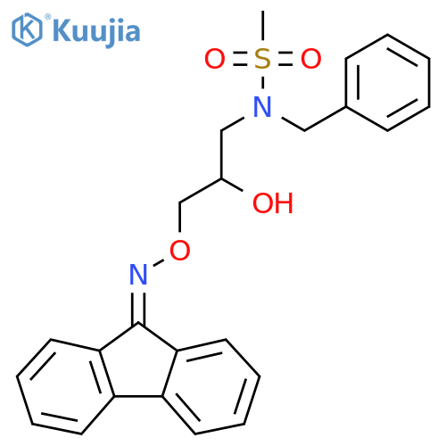 N-benzyl-N-(3-{(9H-fluoren-9-ylidene)aminooxy}-2-hydroxypropyl)methanesulfonamide structure