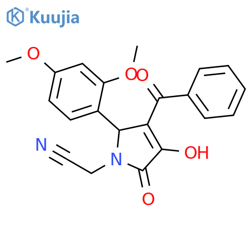 <br>[3-Benzoyl-2-(2,4-dimethoxy-phenyl)-4-hydroxy-5-oxo-2,5-dihydro-pyrrol-1-yl ]-acetonitrile structure