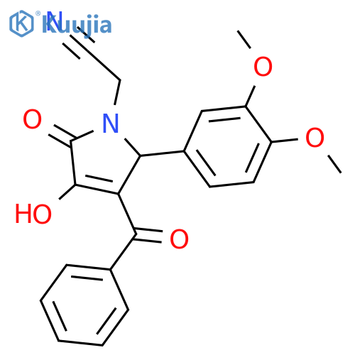 <br>[3-Benzoyl-2-(3,4-dimethoxy-phenyl)-4-hydroxy-5-oxo-2,5-dihydro-pyrrol-1-yl ]-acetonitrile structure