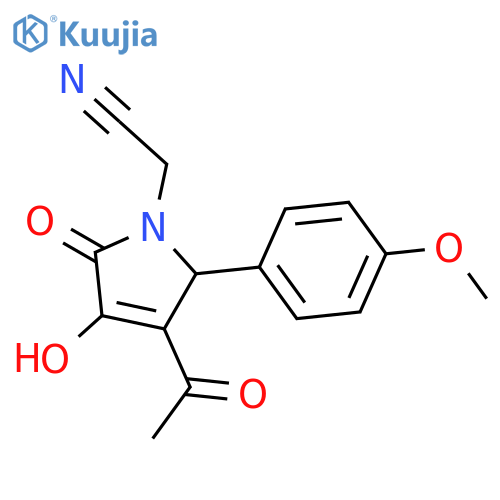 <br>[3-Acetyl-4-hydroxy-2-(4-methoxy-phenyl)-5-oxo-2,5-dihydro-pyrrol-1-yl]-ace tonitrile structure