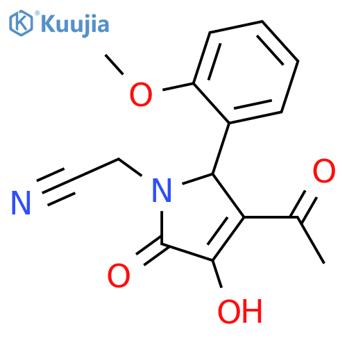 <br>[3-Acetyl-4-hydroxy-2-(2-methoxy-phenyl)-5-oxo-2,5-dihydro-pyrrol-1-yl]-ace tonitrile structure