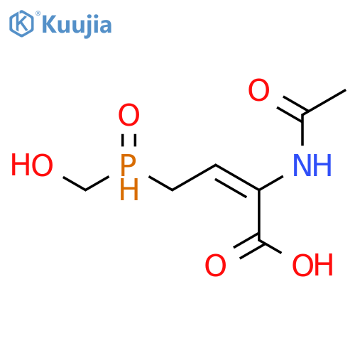 (3-Acetamido-3-carboxyprop-2-en-1-yl)(hydroxymethyl)oxophosphanium structure