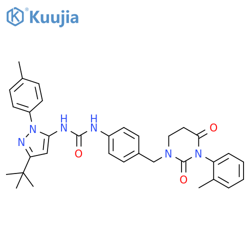 Urea,N-[3-(1,1-dimethylethyl)-1-(4-methylphenyl)-1H-pyrazol-5-yl]-N'-[4-[[tetrahydro-3-(2-methylphenyl)-2,4-dioxo-1(2H)-pyrimidinyl]methyl]phenyl]- structure