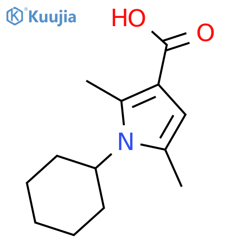 1-cyclohexyl-2,5-dimethyl-1H-pyrrole-3-carboxylic acid structure