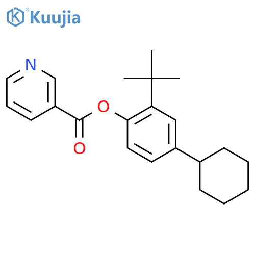 3-Pyridinecarboxylicacid, 4-cyclohexyl-2-(1,1-dimethylethyl)phenyl ester structure