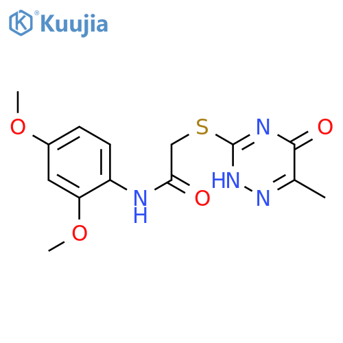 N-(2,4-dimethoxyphenyl)-2-(6-methyl-5-oxo-4,5-dihydro-1,2,4-triazin-3-yl)sulfanylacetamide structure