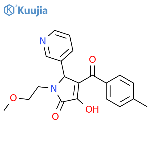 <br>3-hydroxy-1-(2-methoxyethyl)-4-(4-methylbenzoyl)-5-pyridin-3-yl-1,5-dihydro -2H-pyrrol-2-one structure