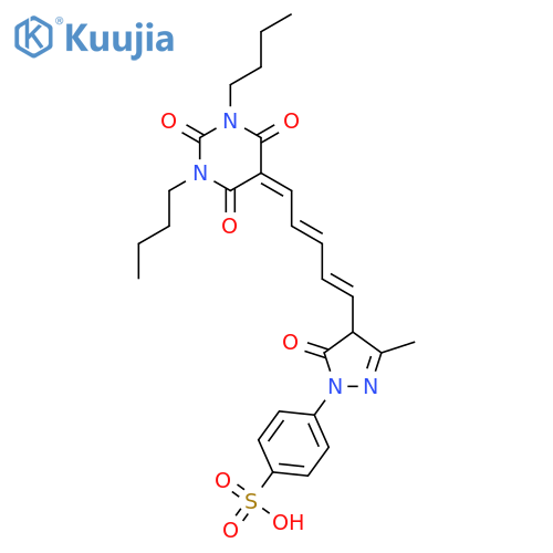 Benzenesulfonic acid,4-[4-[5-(1,3-dibutyltetrahydro-2,4,6-trioxo-5(2H)-pyrimidinylidene)-1,3-pentadien-1-yl]-4,5-dihydro-3-methyl-5-oxo-1H-pyrazol-1-yl]- structure