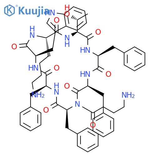 Cyclo(4-aminobutanoyl-L-phenylalanyl-L-phenylalanyl-D-tryptophyl-L-lysyl-L-threonyl-L-phenylalanyl-L-phenylalanyl) structure