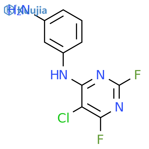 N-(5-chloro-2,6-difluoro-4-pyrimidinyl)benzene-1,3-diamine structure