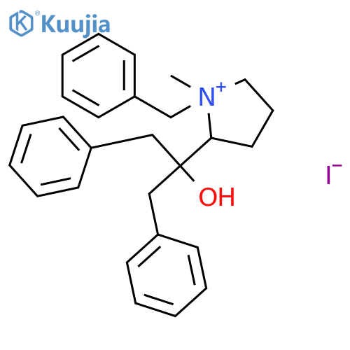 Pyrrolidinium, 2-(1-hydroxy-2-phenyl-1-(phenylmethyl)ethyl)-1-methyl-1 -(phenylmethyl)-, iodide structure