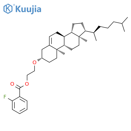 Benzoic acid, 2-fluoro-, 2-[[(3b)-cholest-5-en-3-yl]oxy]ethyl ester structure