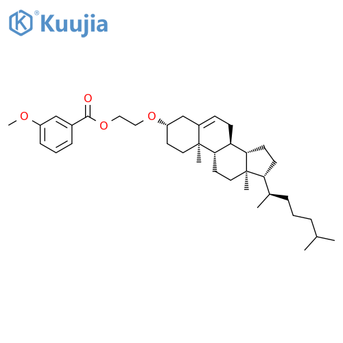 Benzoic acid, 3-methoxy-, 2-[[(3b)-cholest-5-en-3-yl]oxy]ethyl ester structure
