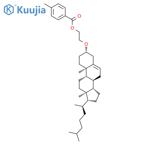 Benzoic acid, 4-methyl-, 2-[[(3b)-cholest-5-en-3-yl]oxy]ethyl ester structure