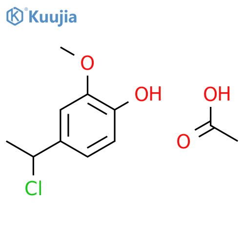 Phenol, 4-(1-chloroethyl)-2-methoxy-, acetate structure