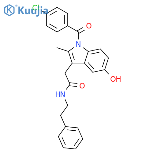 1H-Indole-3-acetamide,1-(4-chlorobenzoyl)-5-hydroxy-2-methyl-N-(2-phenylethyl)- structure