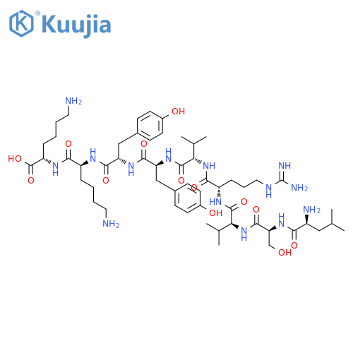 L-Lysine, L-leucyl-L-seryl-L-valyl-L-arginyl-L-valyl-L-tyrosyl-L-tyrosyl-L-lysyl- structure