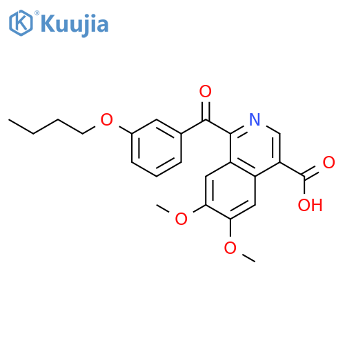 4-Isoquinolinecarboxylic acid, 1-(3-butoxybenzoyl)-6,7-dimethoxy- structure