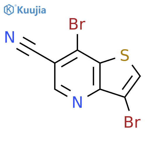 Thieno[3,2-b]pyridine-6-carbonitrile, 3,7-dibromo- structure