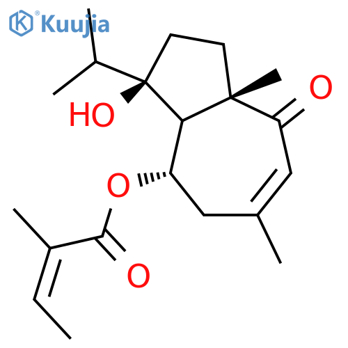 2-Butenoic acid,2-methyl-,(3R,3aS,4S,8aS)-1,2,3,3a,4,5,8,8a-octahydro-3-hydroxy-6,8a-dimethyl-3-(1-methylethyl)-8-oxo-4-azulenylester, (2Z)- structure