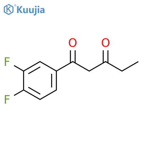 1-(3,4-difluorophenyl)pentane-1,3-dione structure