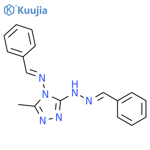(N-benzylidene-3-(2-benzylidenehydrazinyl)-5-methyl-4H-1,2,4-triazol-4-amine ) structure