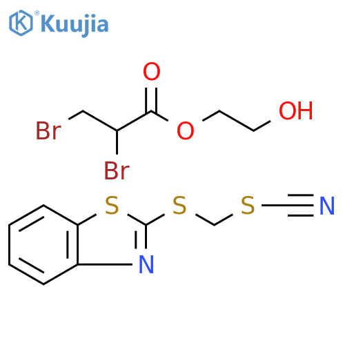 2-(Thiocyanomethylthio)benzothiazole with 2'-hydroxyethyl-2,3-dibromopropionate structure