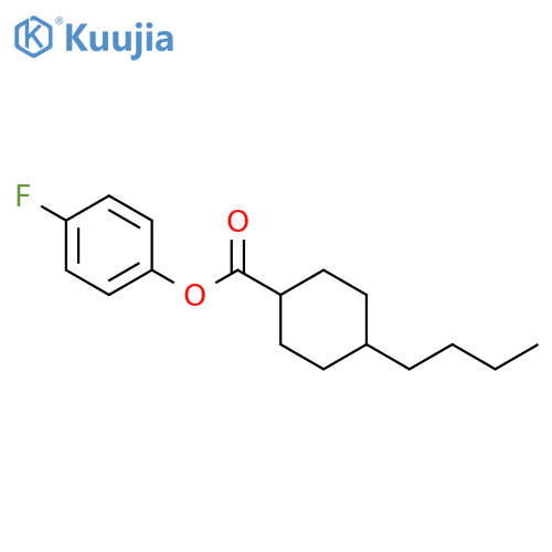 Cyclohexanecarboxylic acid, 4-butyl-, 4-fluorophenyl ester, trans- structure