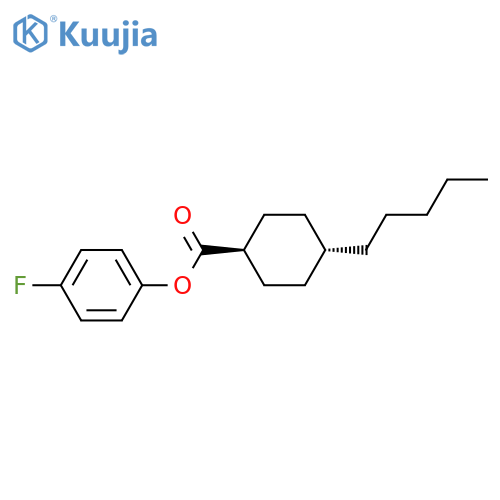 Cyclohexanecarboxylicacid, 4-pentyl-, 4-fluorophenyl ester, trans- structure