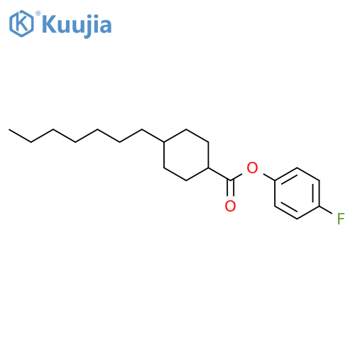 Cyclohexanecarboxylicacid, 4-heptyl-, 4-fluorophenyl ester, trans- structure
