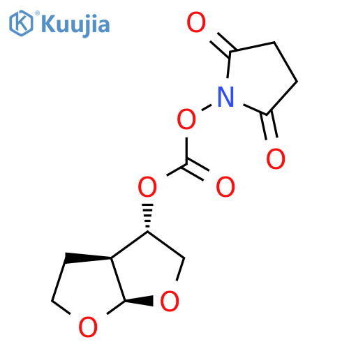 1-(3S,3aS,6aR)-Hexahydrofuro2,3-bfuran-3-yloxycarbonyloxy-2,5-pyrrolidinedione structure