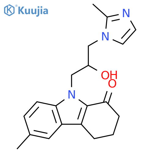 9-[2-hydroxy-3-(2-methyl-1H-imidazol-1-yl)propyl]-6-methyl-2,3,4,9-tetrahydro-1H-carbazol-1-one structure