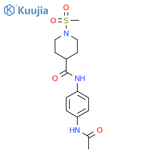 1-Methanesulfonyl-piperidine-4-carboxylic acid (4-acetylamino-phenyl)-amide structure
