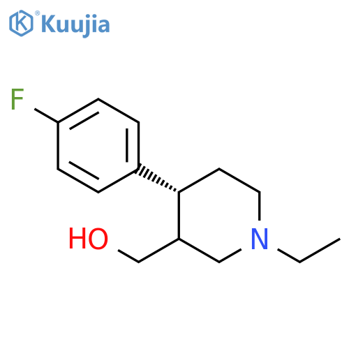 3-PIPERIDINEMETHANOL, 1-ETHYL-4-(4-FLUOROPHENYL)-, (4R)- structure