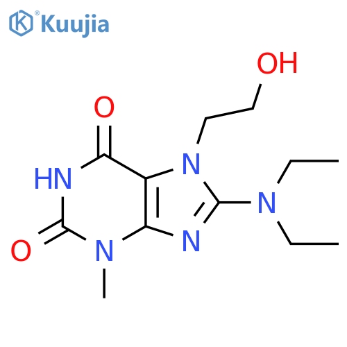 8-(diethylamino)-7-(2-hydroxyethyl)-3-methyl-2,3,6,7-tetrahydro-1H-purine-2,6-dione structure