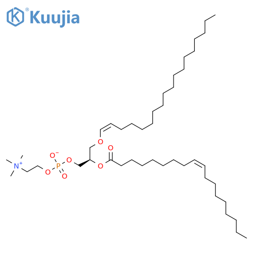 1-(1Z-Octadecenyl)-2-(9Z-octadecenoyl)-sn-glycero-3-phosphocholine structure