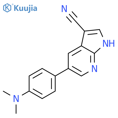 1H-Pyrrolo[2,3-b]pyridine-3-carbonitrile, 5-[4-(dimethylamino)phenyl]- structure