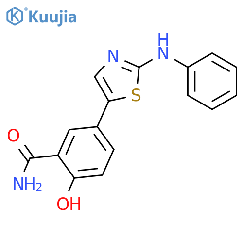Benzamide, 2-hydroxy-5-[2-(phenylamino)-5-thiazolyl]- structure
