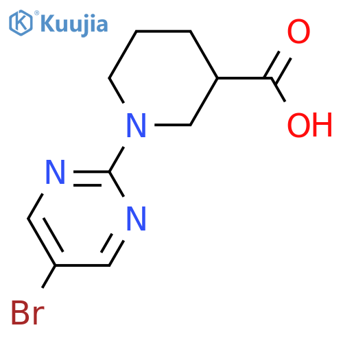 1-(5-Bromopyrimidin-2-yl)piperidine-3-carboxylic acid structure