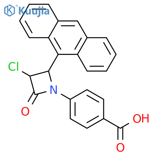 BENZOIC ACID, 4-[2-(9-ANTHRACENYL)-3-CHLORO-4-OXO-1-AZETIDINYL]- structure
