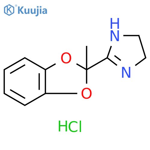1H-Imidazole, 4,5-dihydro-2-(2-methyl-1,3-benzodioxol-2-yl)-, hydrochloride (1:1) structure