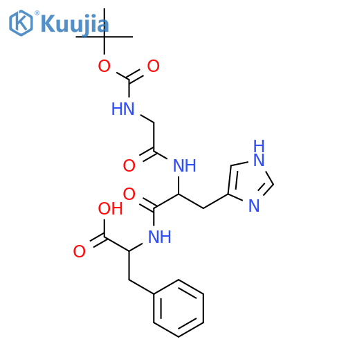 L-Phenylalanine, N-[N-[N-[(1,1-dimethylethoxy)carbonyl]glycyl]-L-histidyl]- (9CI) structure
