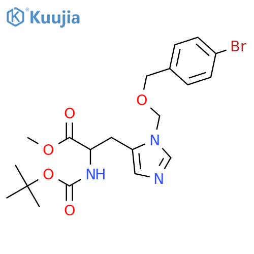 L-Histidine, 3-[[(4-bromophenyl)methoxy]methyl]-N-[(1,1-dimethylethoxy)carbonyl]-, methyl ester structure